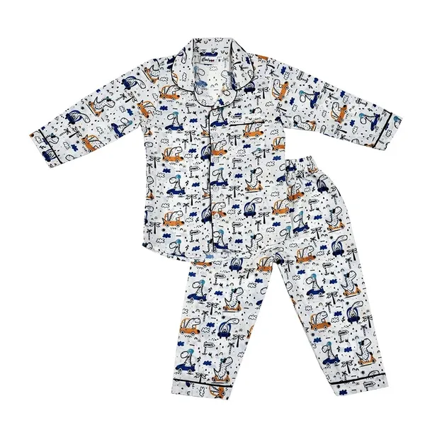 White_Premium_Cartoon_Print_Cotton_Full_Sleeves_Night_Suits_For_Kids