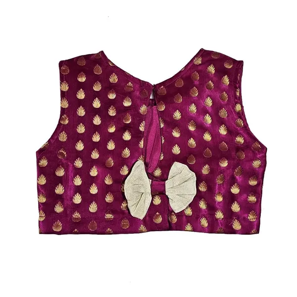Magenta_Premium_Back_Bow_Lehenga_Choli_For_Kids