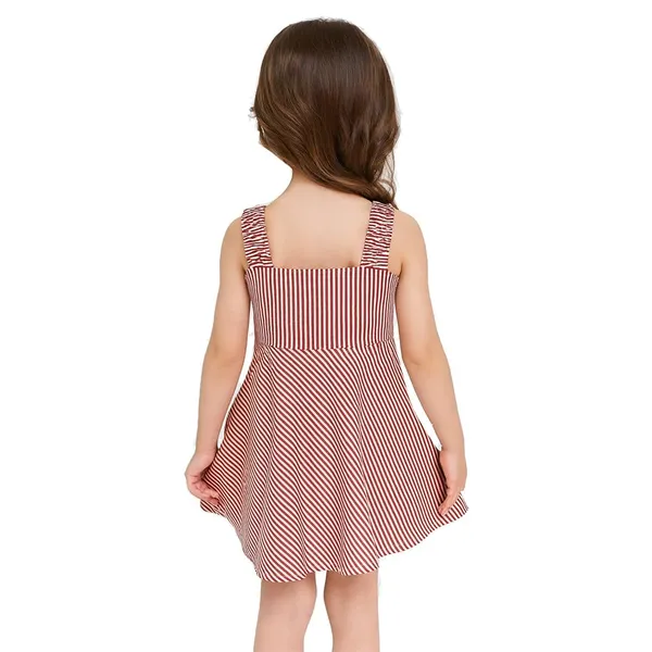 Red_Premium_Checkered_Stripes_Fit_And_Flare_Knee_Length_Dress_For_Kids