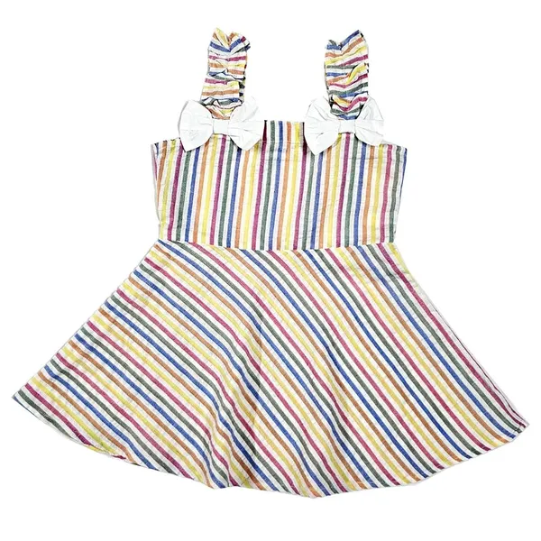 Multicolor_Premium_Checkered_Stripes_Fit_And_Flare_Knee_Length_Dress_For_Kids