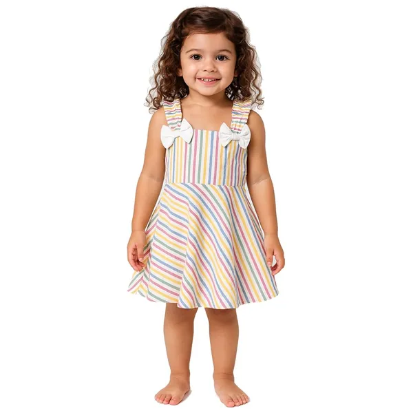 Multicolor_Premium_Checkered_Stripes_Fit_And_Flare_Knee_Length_Dress_For_Kids
