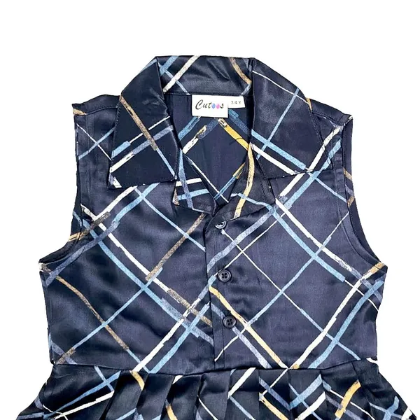 Blue_Abstract_Print_Knee_Length_Fit_And_Flare_Sleeveless_Collar_Dress_For_Kids