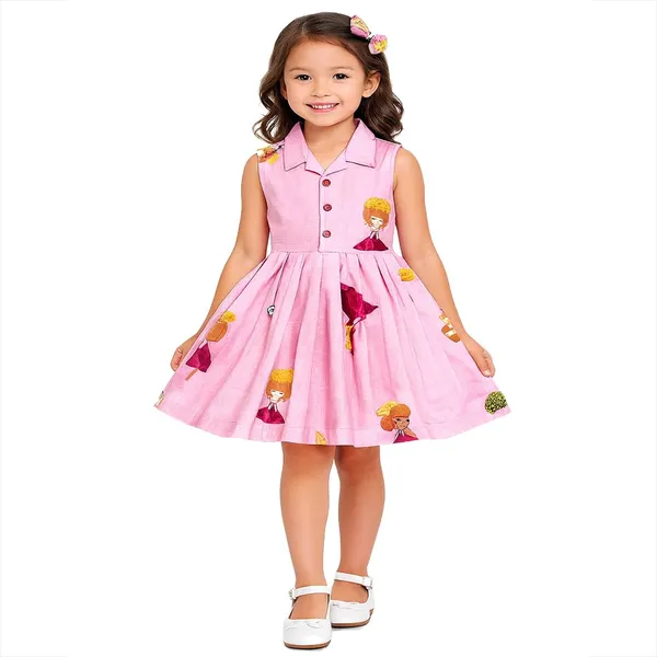 Multicolor_Premium_Printed_Knee_Length_Fit_And_Flare_Sleeveless_Collar_Dress_For_Kids