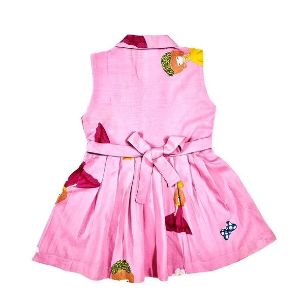 Multicolor_Premium_Printed_Knee_Length_Fit_And_Flare_Sleeveless_Collar_Dress_For_Kids