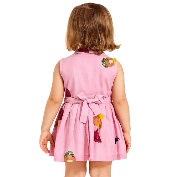 Multicolor_Premium_Printed_Knee_Length_Fit_And_Flare_Sleeveless_Collar_Dress_For_Kids