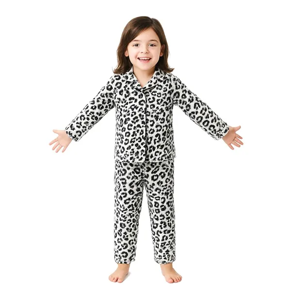 Grey_Premium_Leopard_Print_Fleece_Pajama_Set,_And_White,_Long_Sleeve_Winter_Night_Suit_For_Kids