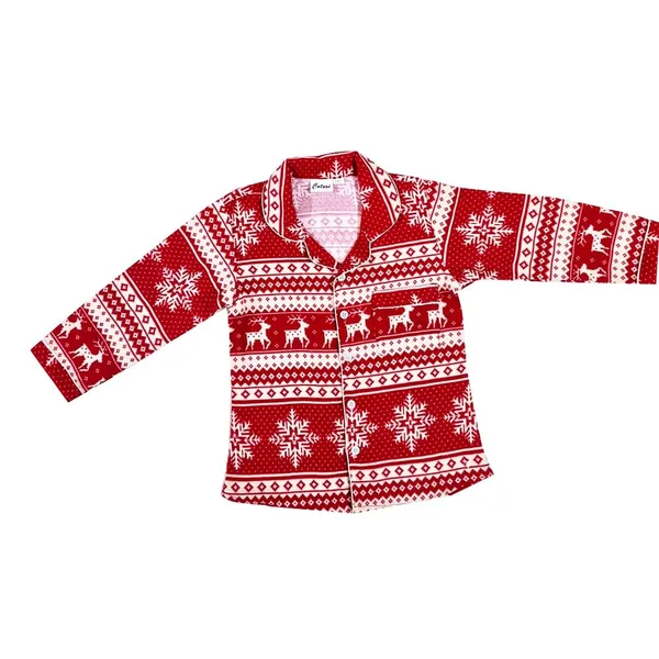 Red_Premium_Christmas_Print_Velvet_Full_Sleeves_Night_Suit_For_Kids