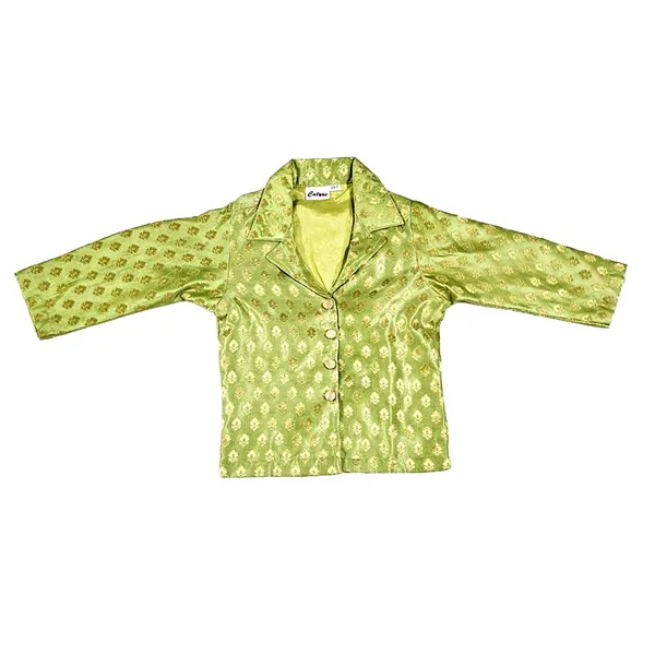 Green_Brocade_Cord_Set_For_Girls