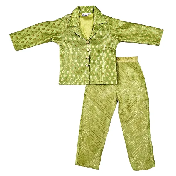 Green_Brocade_Cord_Set_For_Girls