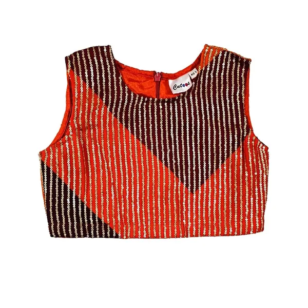 Orange_Premium_Sequence_Lehenga_Choli_For_Kids
