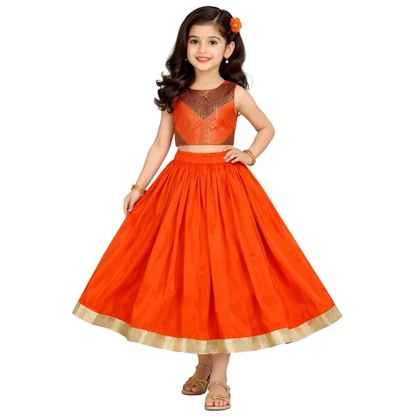 Orange_Premium_Sequence_Lehenga_Choli_For_Kids