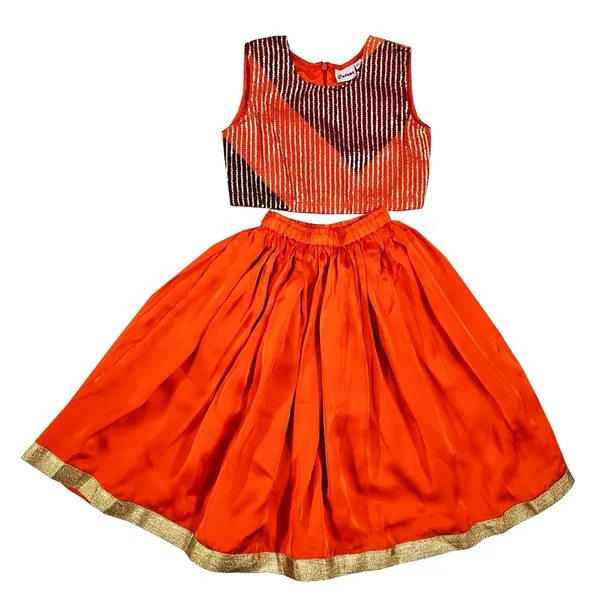Orange_Premium_Sequence_Lehenga_Choli_For_Kids