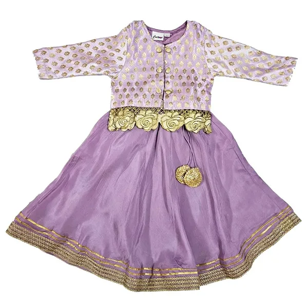 Purple_Premium_Banarsi_Lehenga_Choli_Set_For_Kids