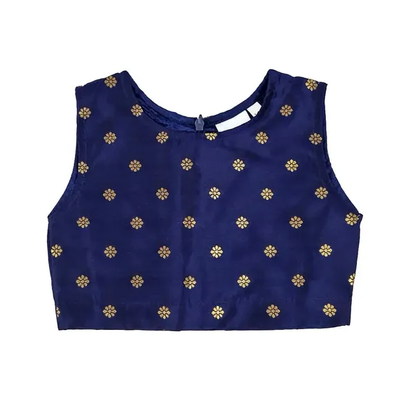 Blue_Banarasi_Choli_With_Lehenga_For_Girls