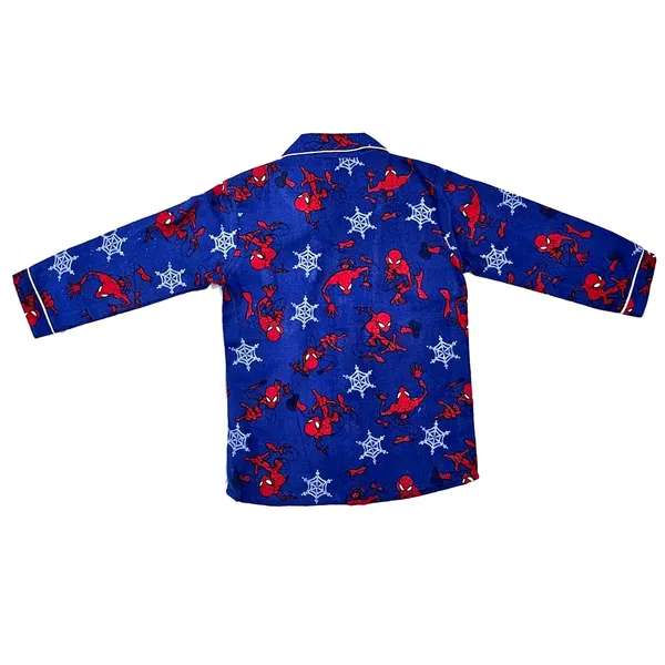 Spider_Man_Print_Cotton_Flannel_Long_Sleeve_Night_Suit_For_Kids