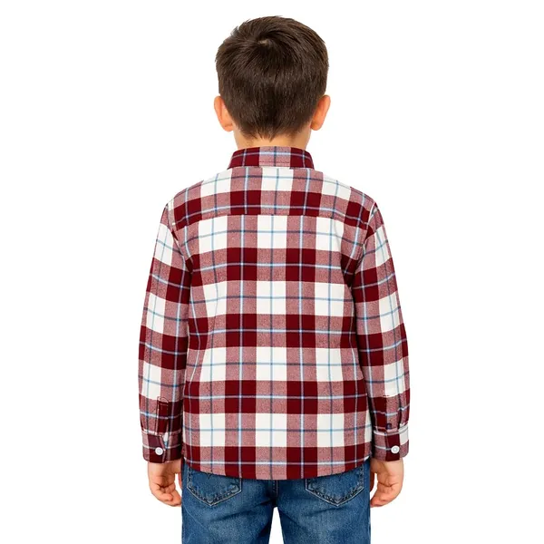 Dark_Brown_Premium_Checkered_Flannel_Long_Sleeve_Shirts_For_Kids