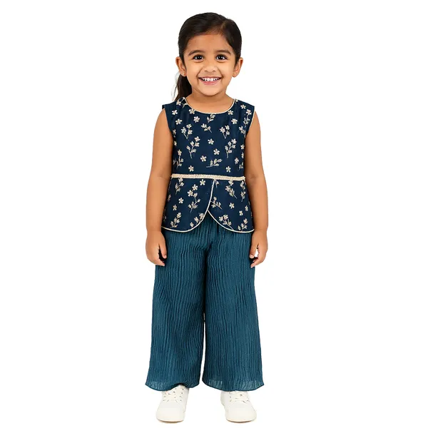 Blue_Premium_Ombre_Pleated_Palazzo_Set_For_Kids