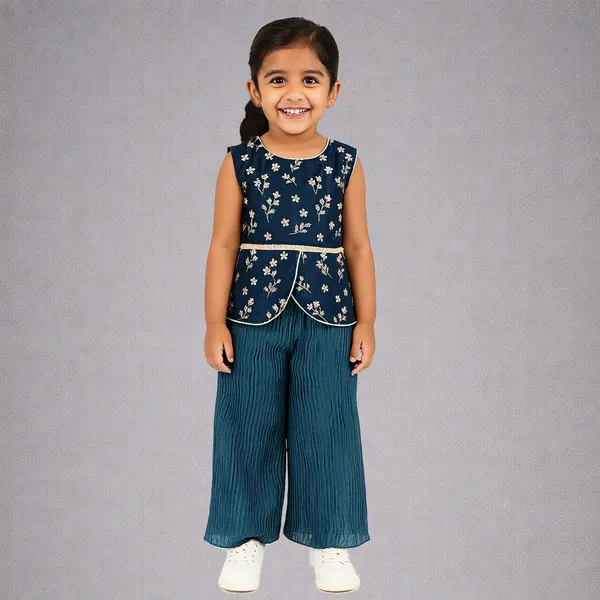 Blue_Premium_Ombre_Pleated_Palazzo_Set_For_Kids