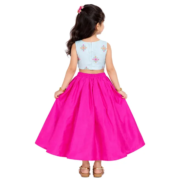 Magenta_Premium_Banarasi_Choli_With_Lehenga_Baby_Girl_For_Kids