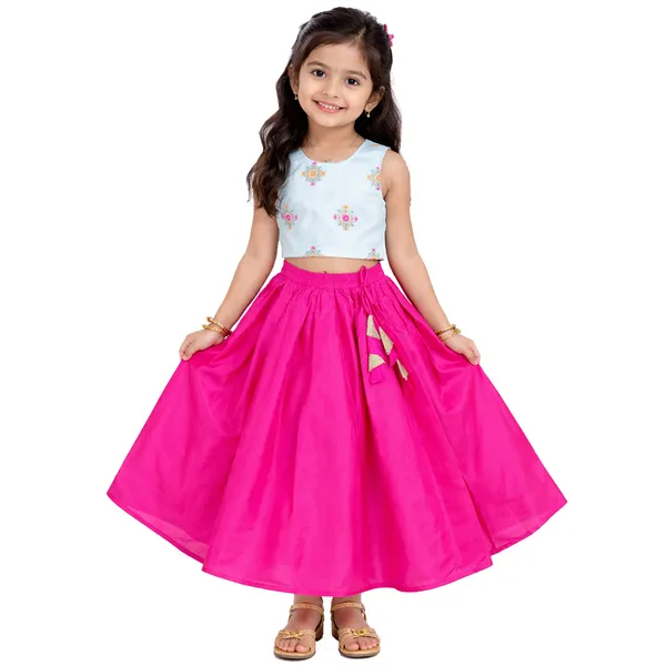 Magenta_Premium_Banarasi_Choli_With_Lehenga_Baby_Girl_For_Kids