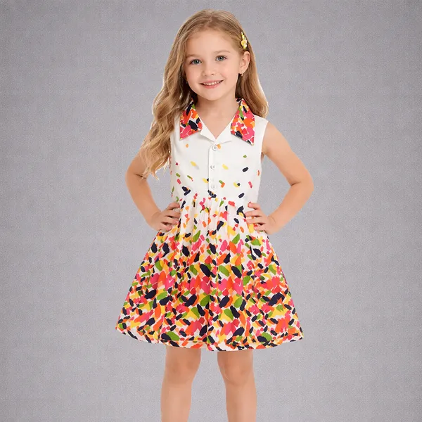 Girls_Multicolor_Printed_Sleeveless_Collar_Dress
