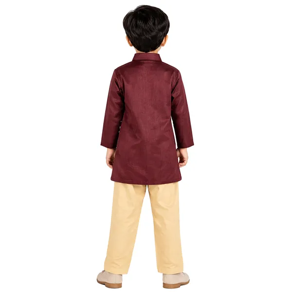 Brown_Premium_Cotton_Kurta_Pajama_Set_For_Kids