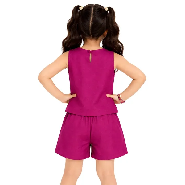 Magenta_Floral_Applique_Cord_Set_for_Girls