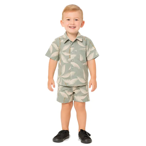 Green_Tree_Half_Sleeves_Shirt_And_Shorts_Set_For_Kids