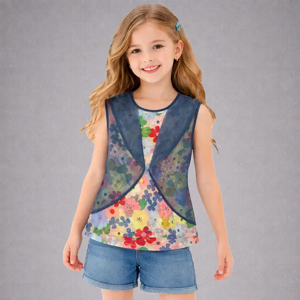 Grey_Premium_Floral_Top_For_Kids