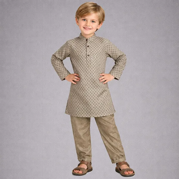 Golden_Premium_Banarsi_Kurta_Pajama_For_Kids