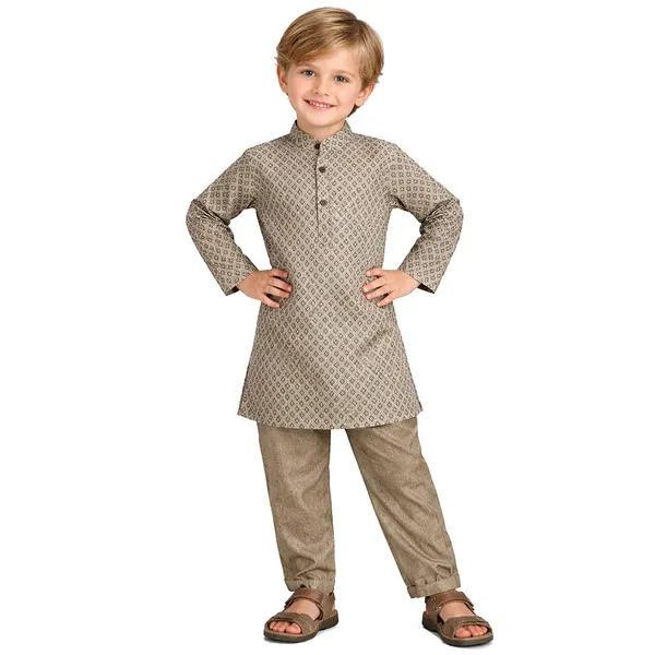 Golden_Premium_Banarsi_Kurta_Pajama_For_Kids