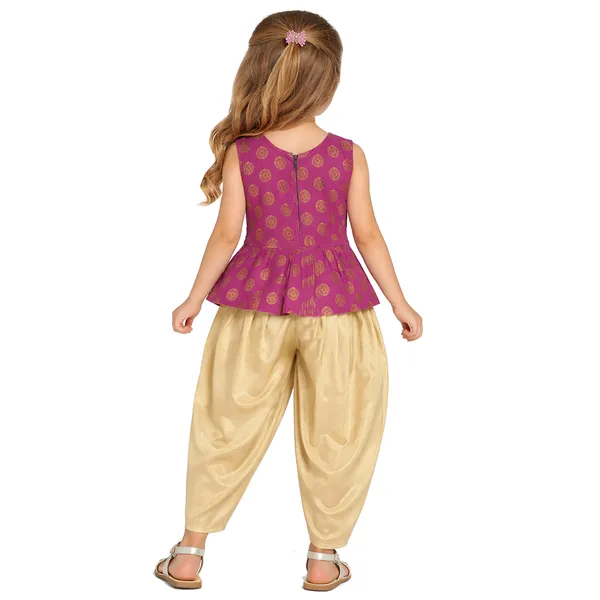 Mauve_Premium_Peplum_Dhoti_Set_For_Kids