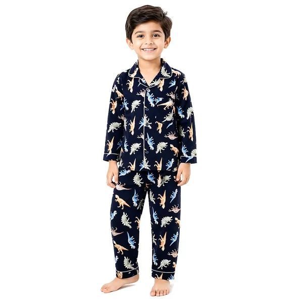 Dark_Grey_Premium_Cartoon_Print_Cotton_Full_Sleeves_Night_Suits_For_Kids
