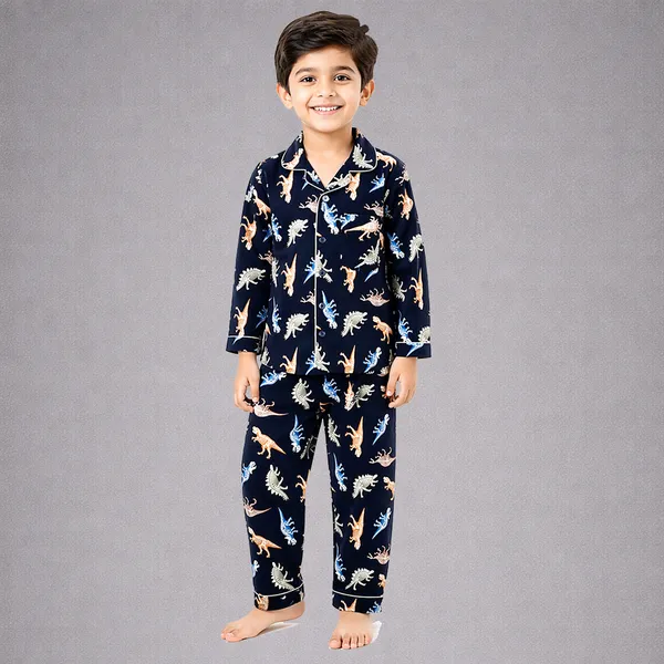 Dark_Grey_Premium_Cartoon_Print_Cotton_Full_Sleeves_Night_Suits_For_Kids
