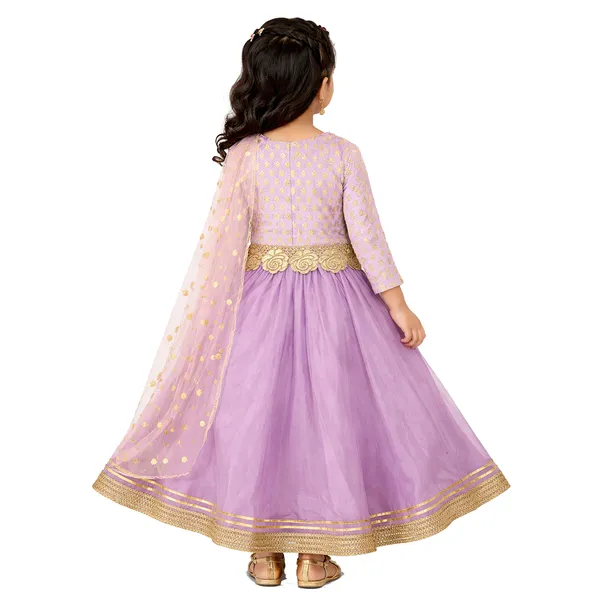 Purple_Premium_Banarsi_Lehenga_Choli_Set_For_Kids