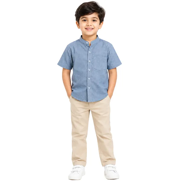 Sky_Blue_Half_Sleeves_Lenin_Blend_Shirts_For_Kids