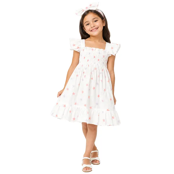 Star_Print_Shierred_Mul_Cotton_Dress