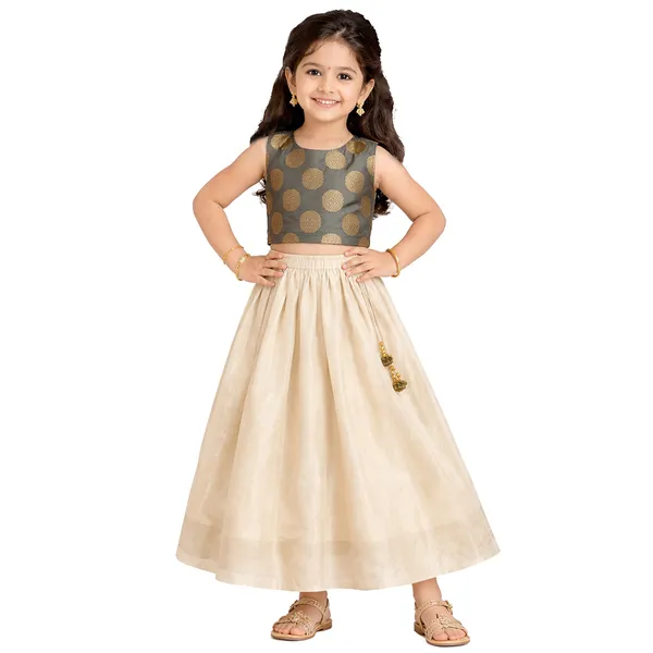 Green_Premium_Back_Bow_Lehenga_Choli_For_Kids