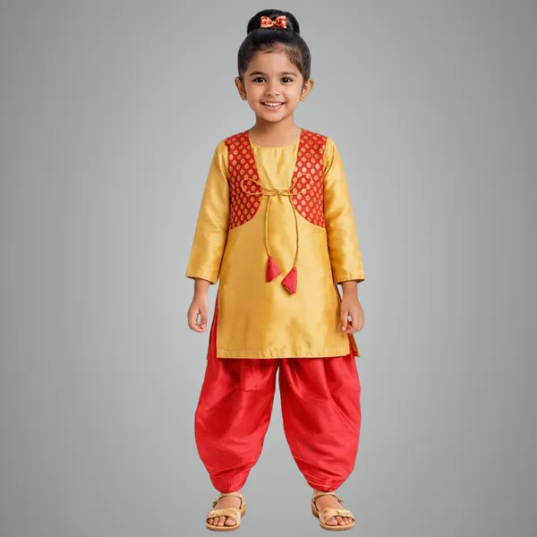 Multicolor_Premium_Brocade_Silk_Choli_Suit_For_Kids