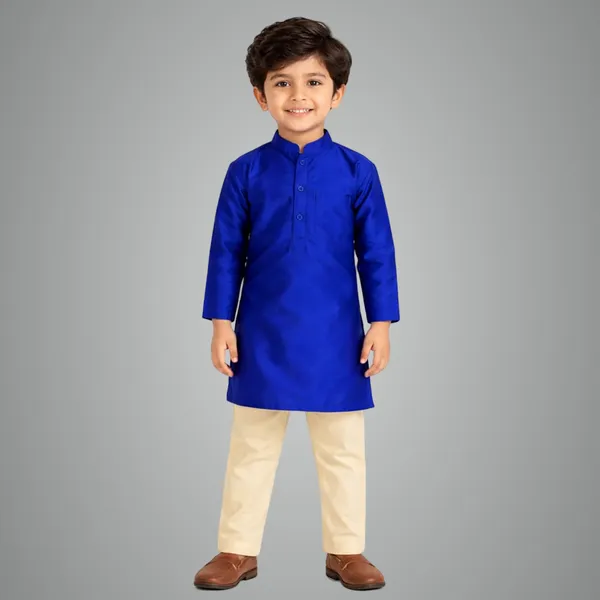 Royal_Blue_Premium_Silk_Kurta_Pajama_For_Boys