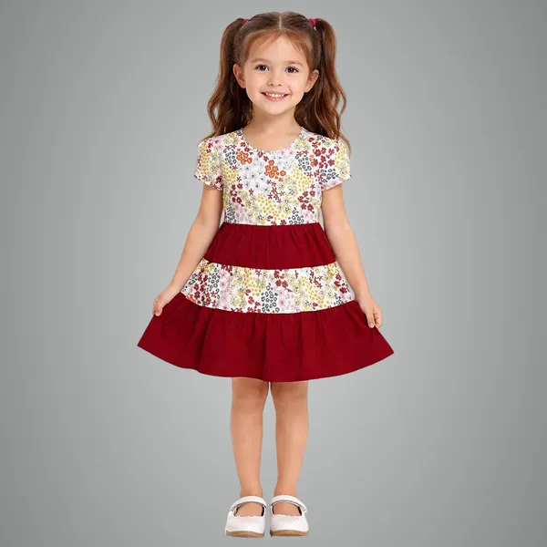 Red_Premium_Floral_Print_Tiered_Fit_And_Flare_Dress_For_Kids