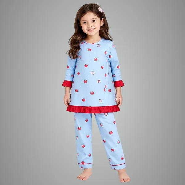 Blue_Strawberry_Print_Cotton_Cord_Set_For_Kids