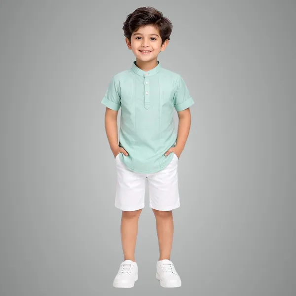 Green_Premium_Cotton_Kurta_Shirt_For_Kids