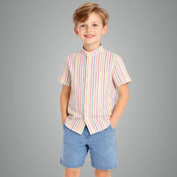 Multicolor_Premium_Half_Sleeves_Cotton_Shirts_For_Kids