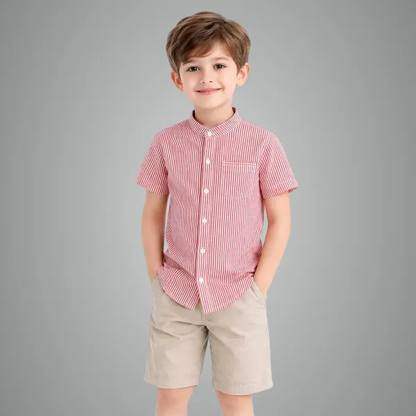 Red_Premium_Half_Sleeves_Cotton_Shirts_For_Kids