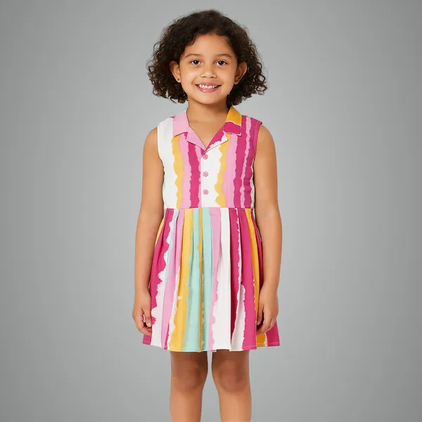 Multicolor_Premium_Printed_Knee_Length_Fit_And_Flare_Sleeveless_Collar_Dress_For_Kids