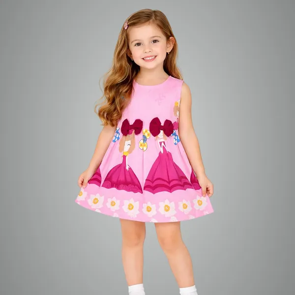 Pink_Premium_Doll_Print_Fit_And_Flare_Dress_For_Kids