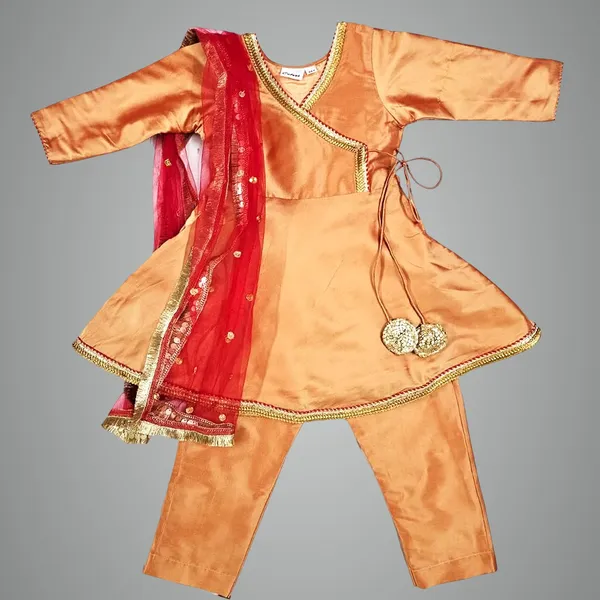 Peach_Premium_Silk_Anarkali_Suit_For_Kids