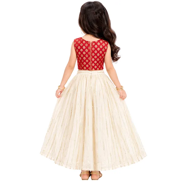 Red_Premium_Stripes_Readymade_Lehenga_Choli_Set_For_Kids