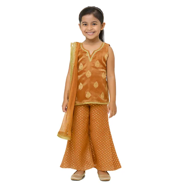 Peach_Premium_Sharara_Set_For_Kids